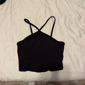 Alo criss cross workout cropped top size small